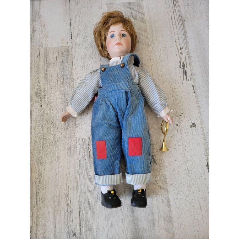 Design‎ debut porcelain doll little boy blue collectible